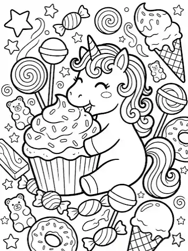 Fliegendes Einhorn mit Flügeln am Himmel Malvorlage kostenlos als PDF.
Einhorn Ausmalbilder