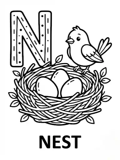 Buchstabe N lernen mit Sonne – Arbeitsblatt Vorschule.