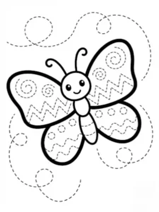 Linien nachspuren Arbeitsblatt zur Förderung der Feinmotorik.