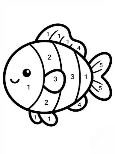 Malen nach Zahlen Vorlage für Anfänger (1–3)