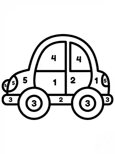 Malen nach Zahlen Auto Vorlage (1–5)