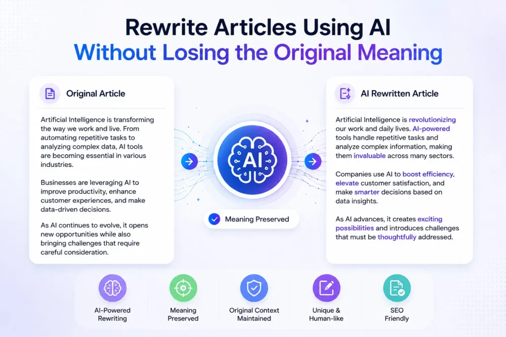 How to Rewrite Articles Using AI Without Losing the Original Meaning 2026